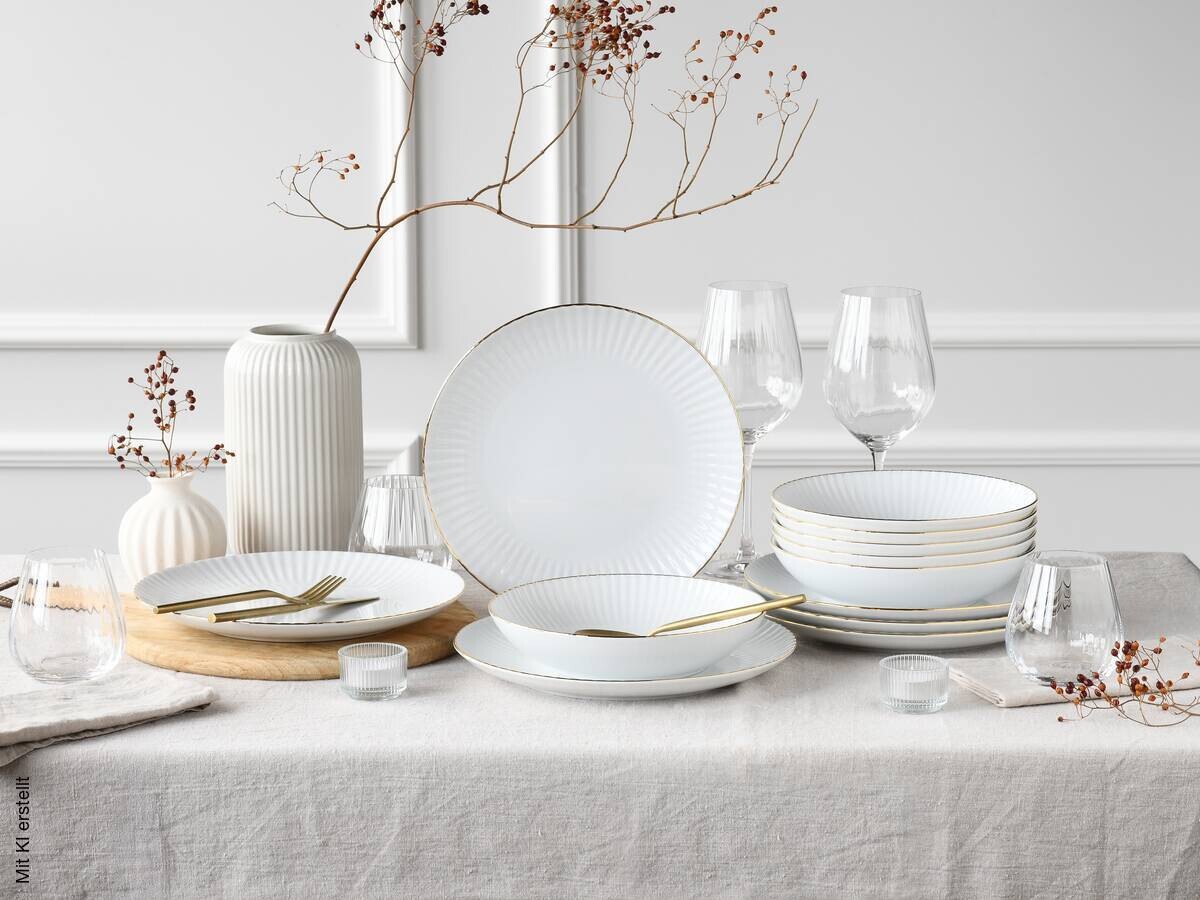 CreaTable Tafelservice Allegra Goldband