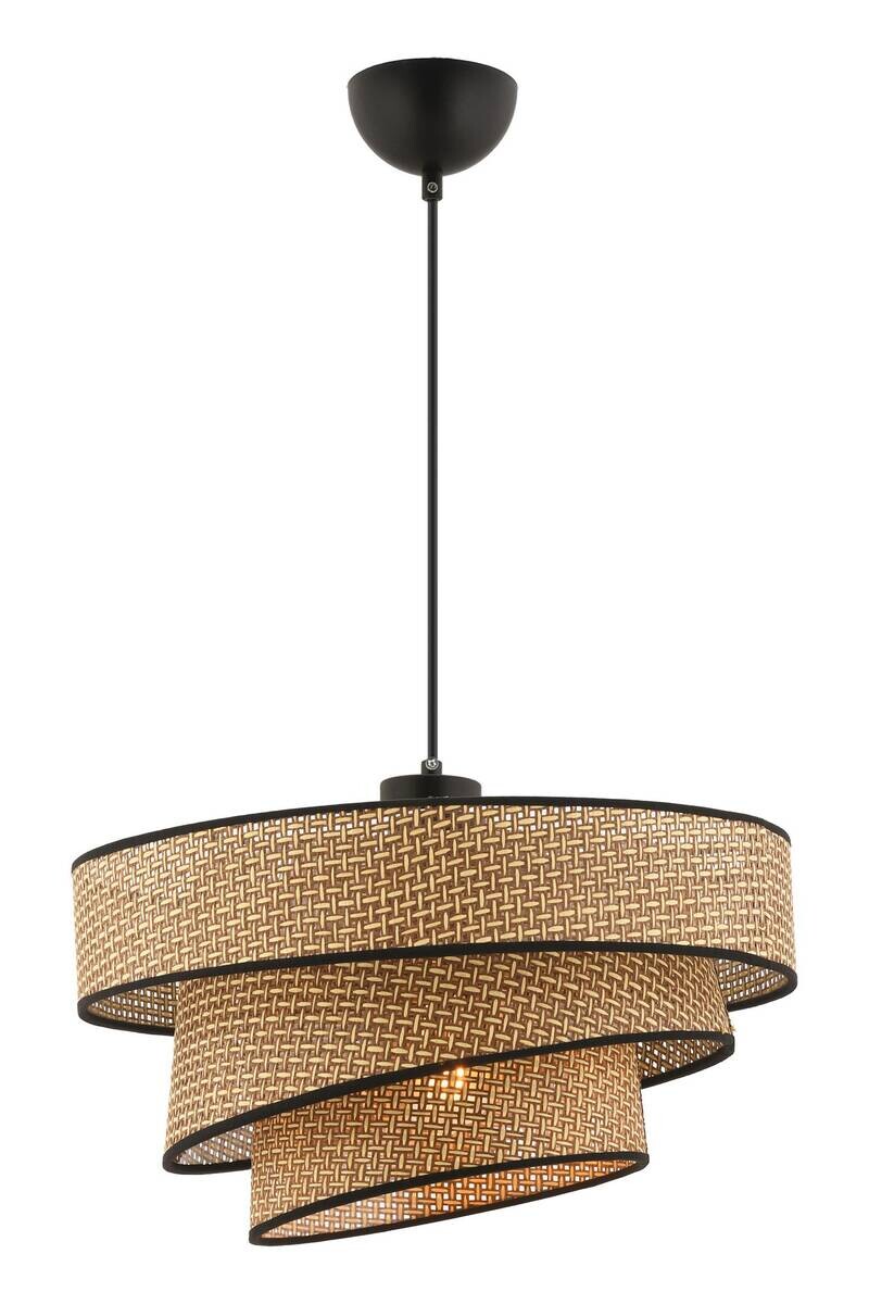 Opviq Pendelleuchte Couper beige schwarz Baumwolle Metall B/H/L: ca. 40x72x40 cm E27 1 Brennstellen