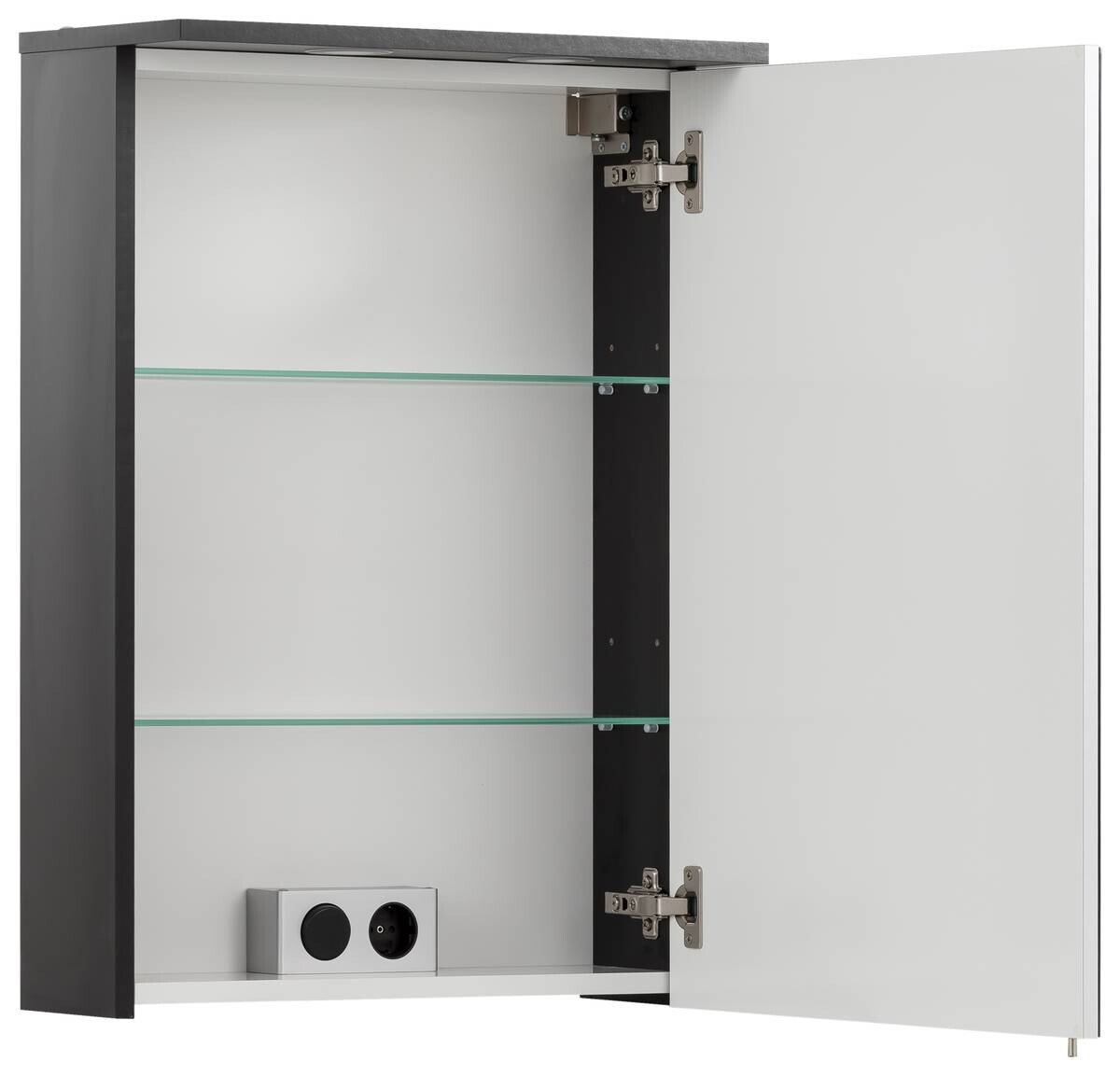 Spiegelschrank Sarah schwarz B/H/T: ca. 50,4x72,3x15,9 cm