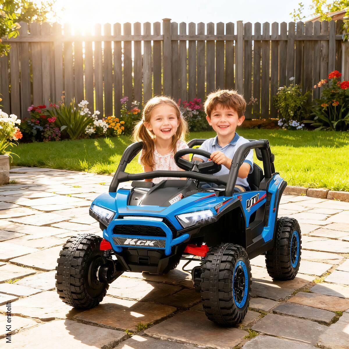 AIYAPLAY Elektro Kinderauto blau B/H/L: ca. 72x67x117 cm