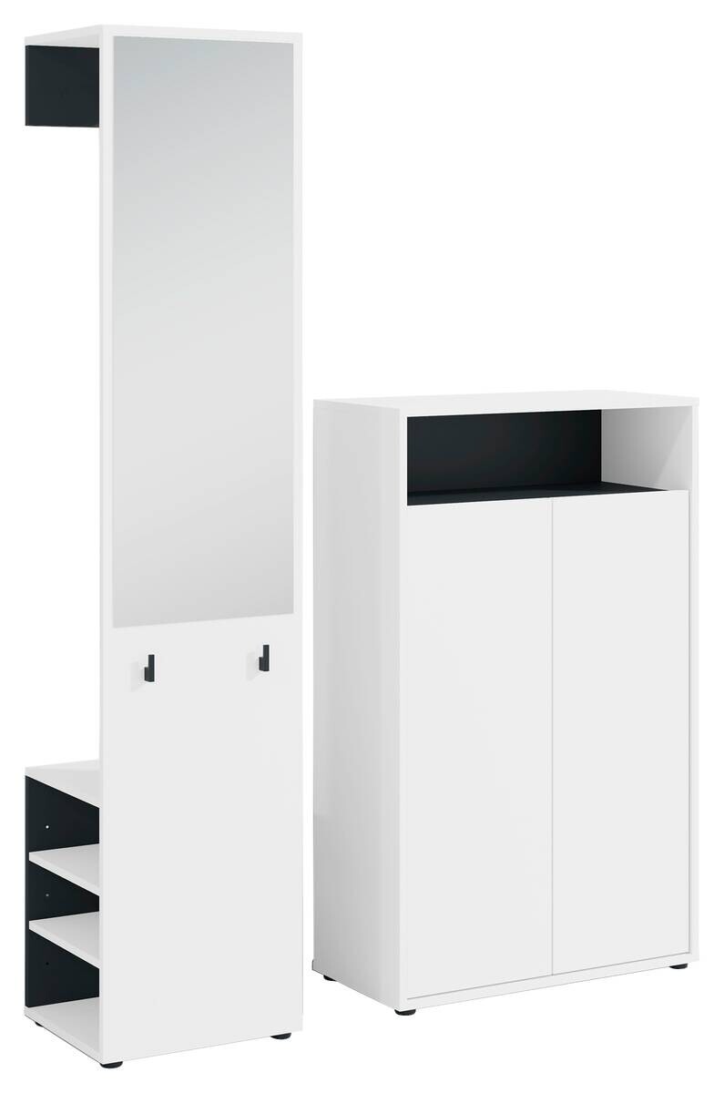 Garderobe Lyon weiß schwarz B/H/T: ca. 70x115x33,5 cm