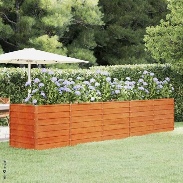 Hochbeet braun Stahl B/H/L: ca. 80x77x400 cm