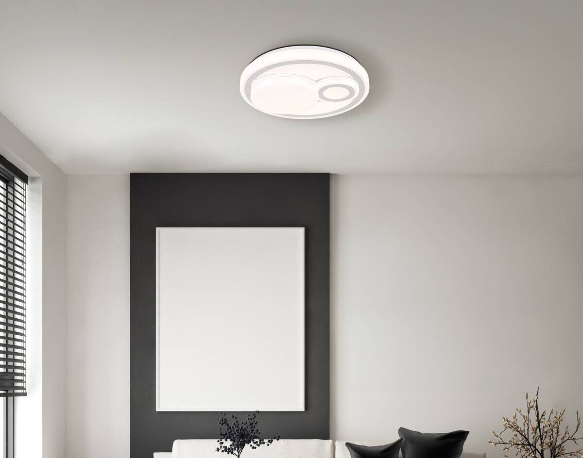 GLOBO LED-Deckenleuchte Ruiz weiß Opal Metall Kunststoff H/D: ca. 7,5x38 cm