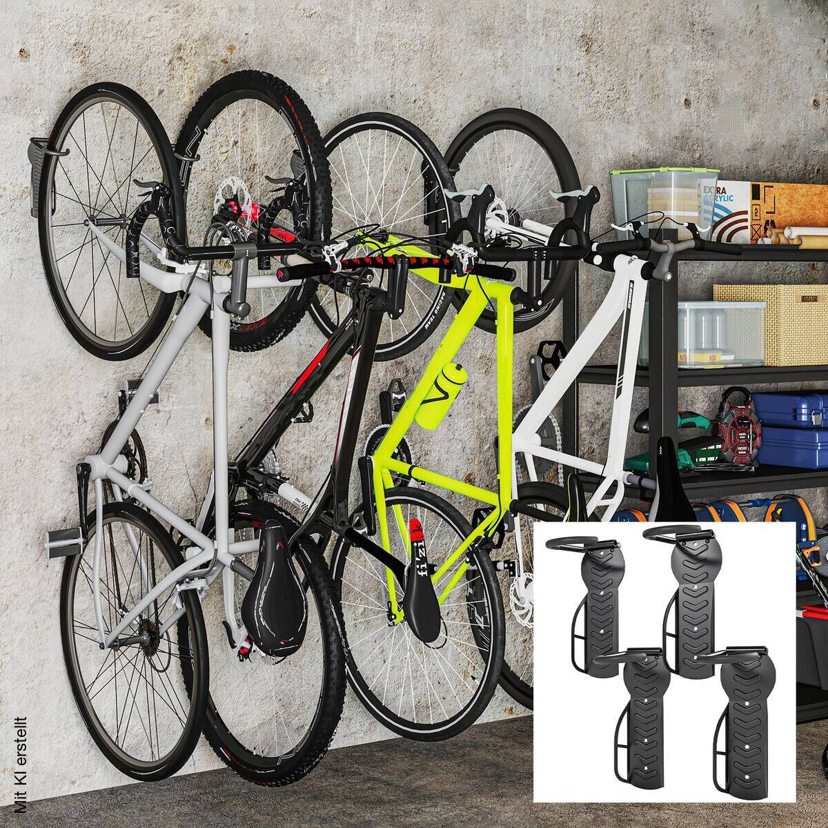 SPORTNOW Fahrrad-Wandhalterung schwarz schwarz B/H/L: ca. 10,5x4x25,5 cm