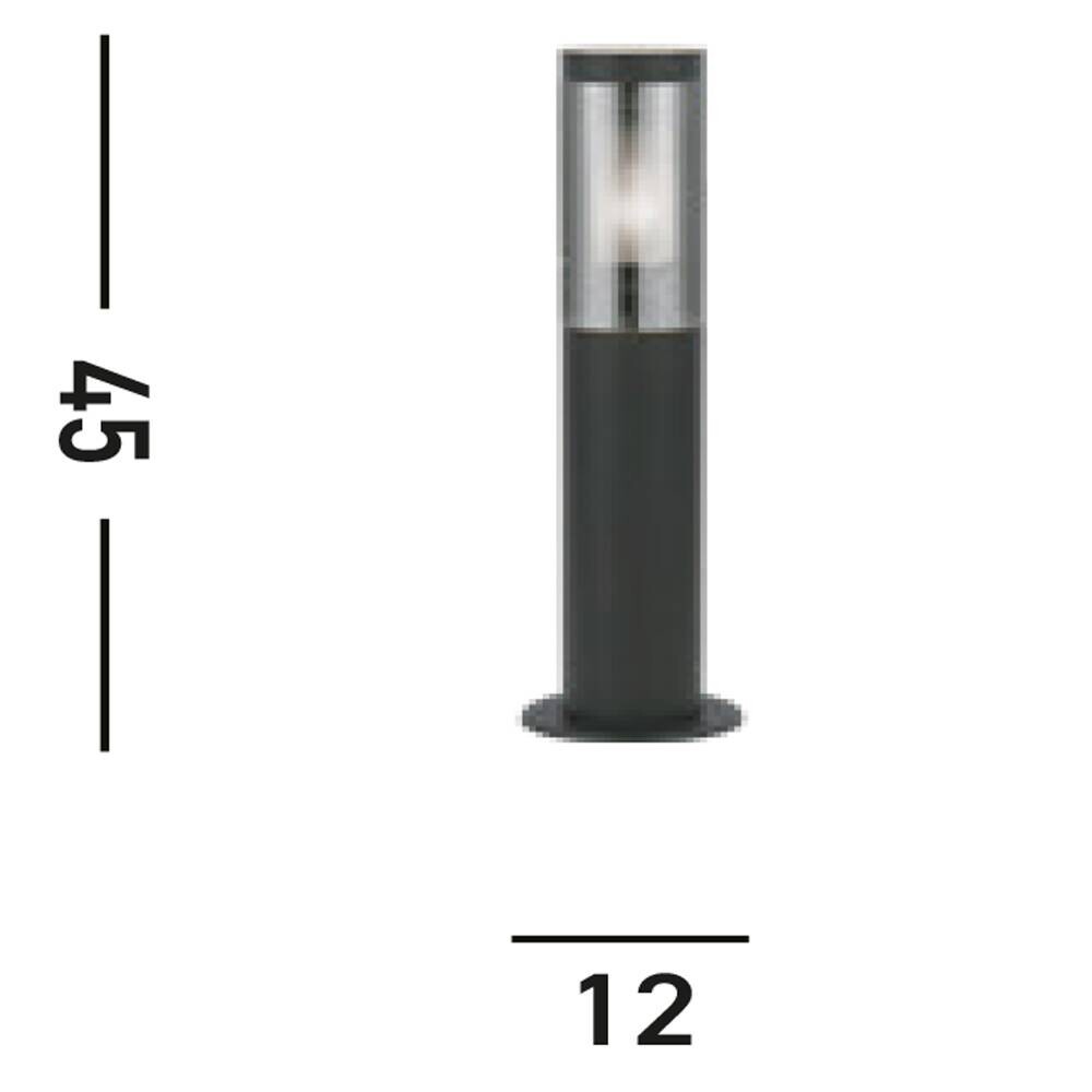 Außenleuchte Rauch schwarz B/H/L: ca. 12x45x12 cm