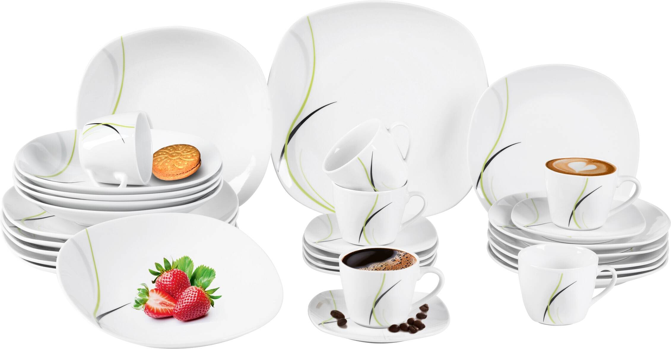 POCOline Kombiservice weiß Porzellan 30 tlg.