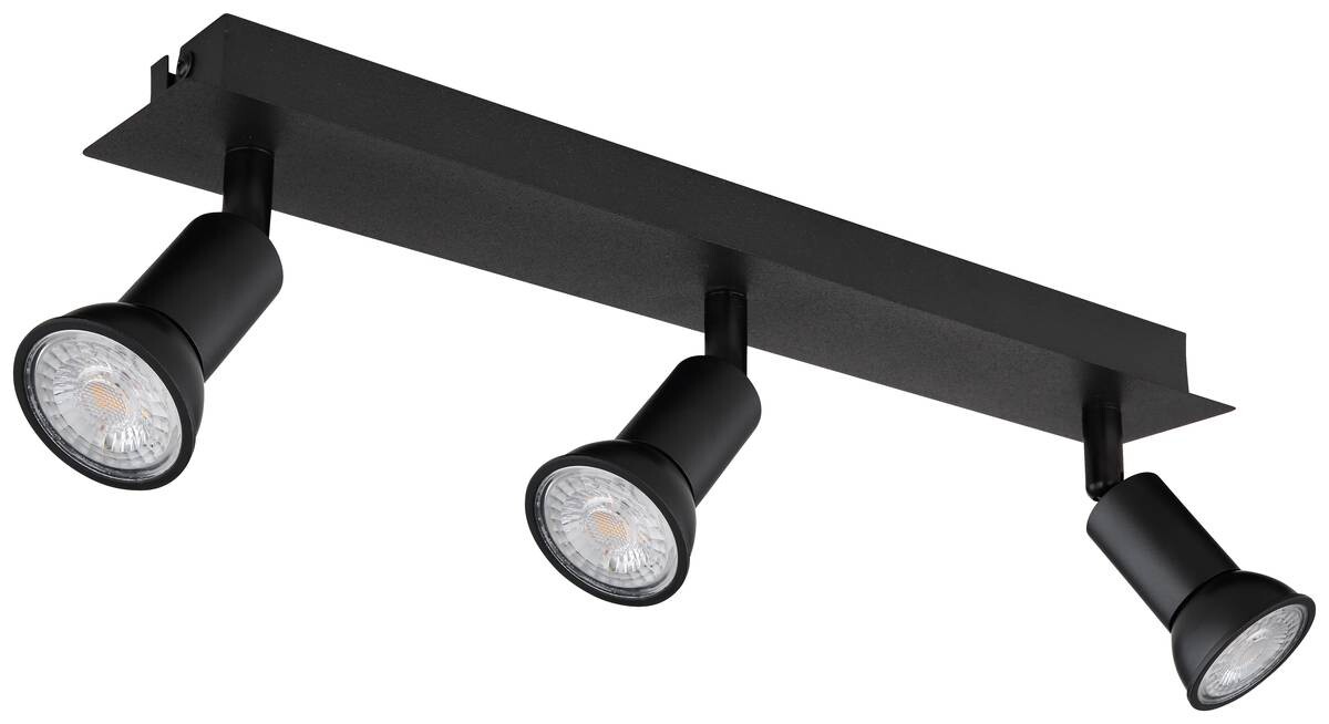 GLOBO Spotbalken 57998-3 schwarz Metall B/H/L: ca. 6x9x40 cm 3 Brennstellen