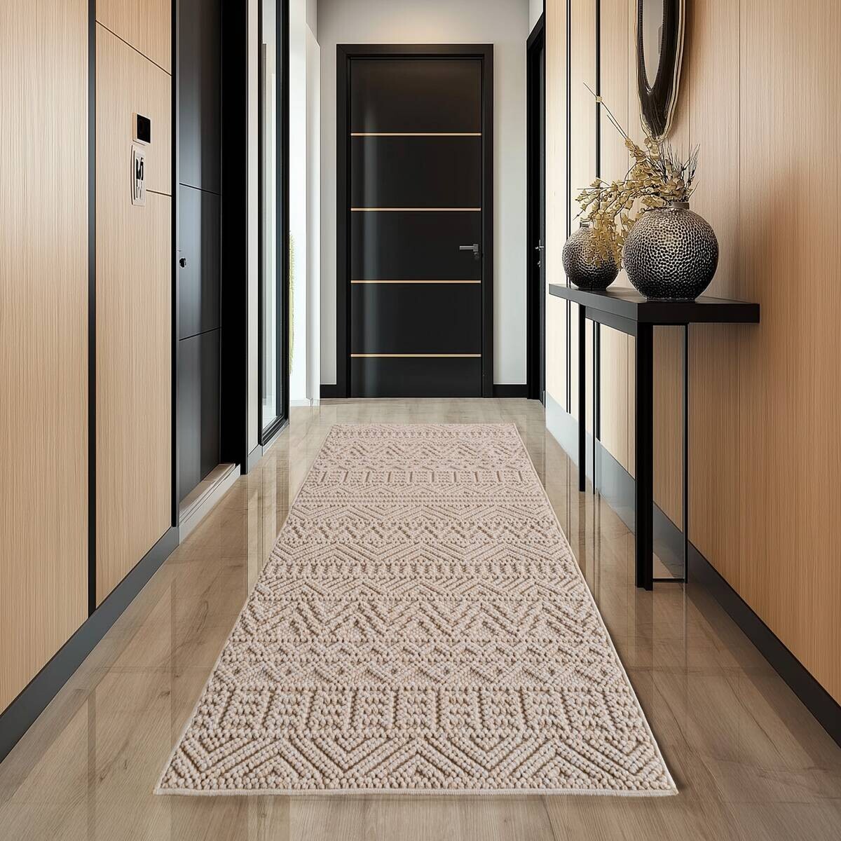 Ayyildiz Kurzflorteppich HELIX beige B/H/L: ca. 80x0,7x150 cm