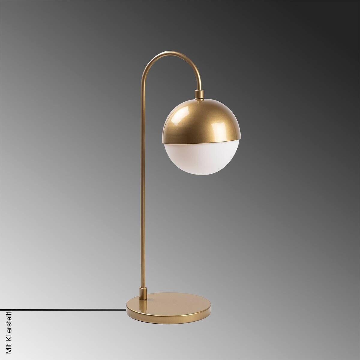 Opviq Tischleuchte gold Metall Glas B/H/L: ca. 25x53x18 cm E14 1 Brennstellen