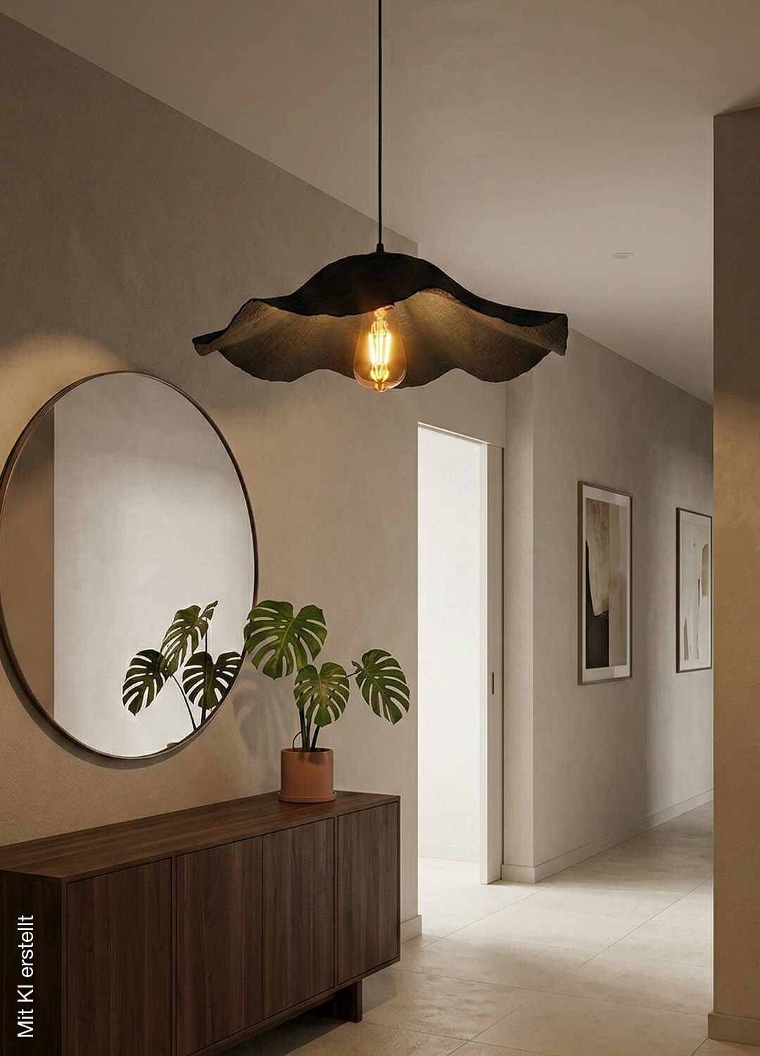 Opviq Pendelleuchte schwarz Kunststoff B/H/T/L/D: ca. 38x75x38x38x38 cm E27 1 Brennstellen