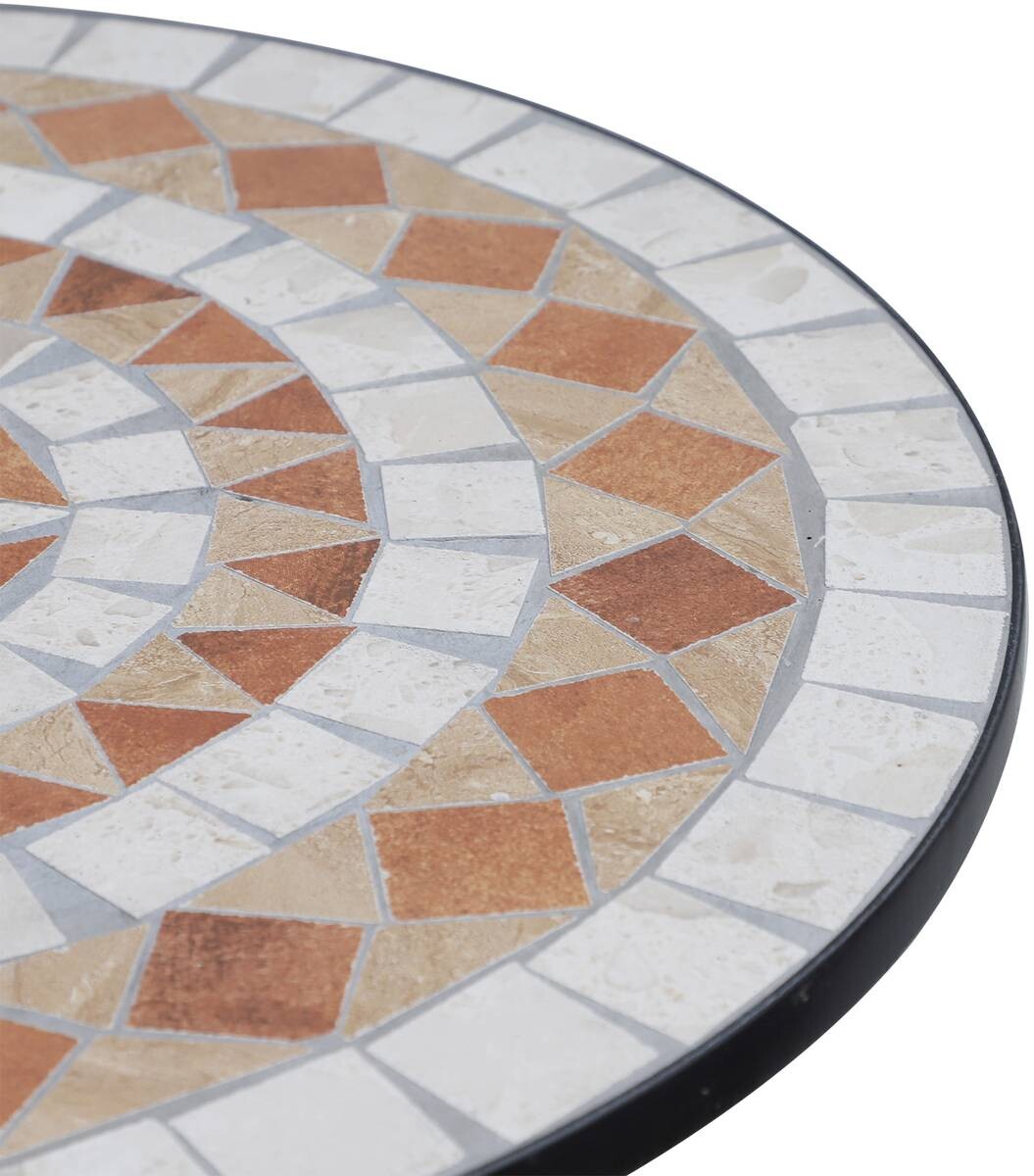 Outsunny Mosaiktisch orange Stahl H/D: ca. 71x60 cm