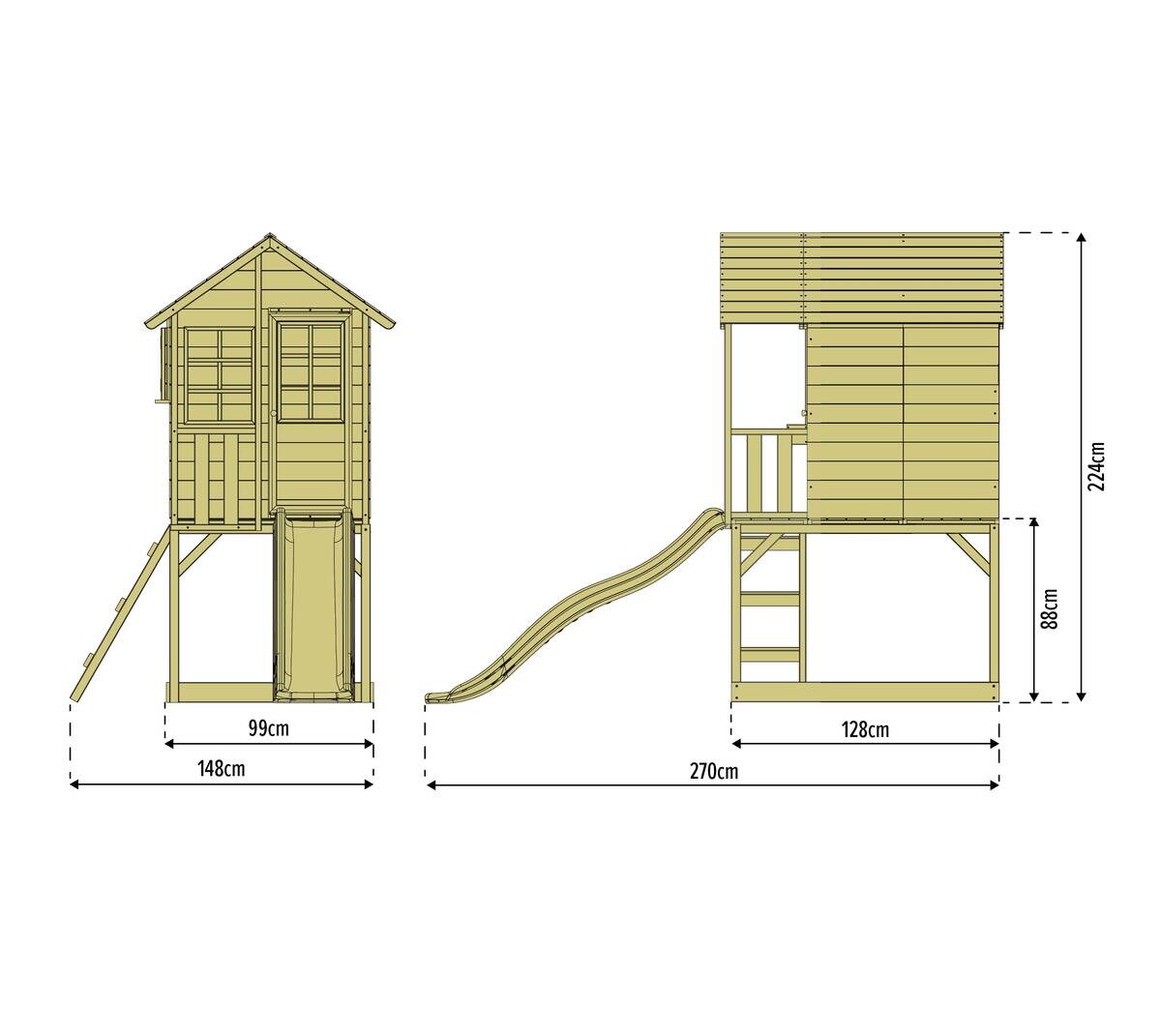 Zwerkules Spielhaus Holli weiß B/H/L: ca. 148x224x270 cm