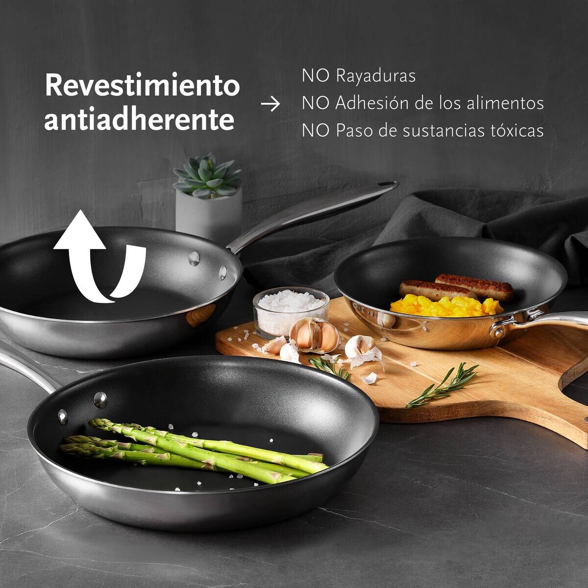 BERGNER Pfannenset BASTER schwarz Edelstahl 7 tlg.