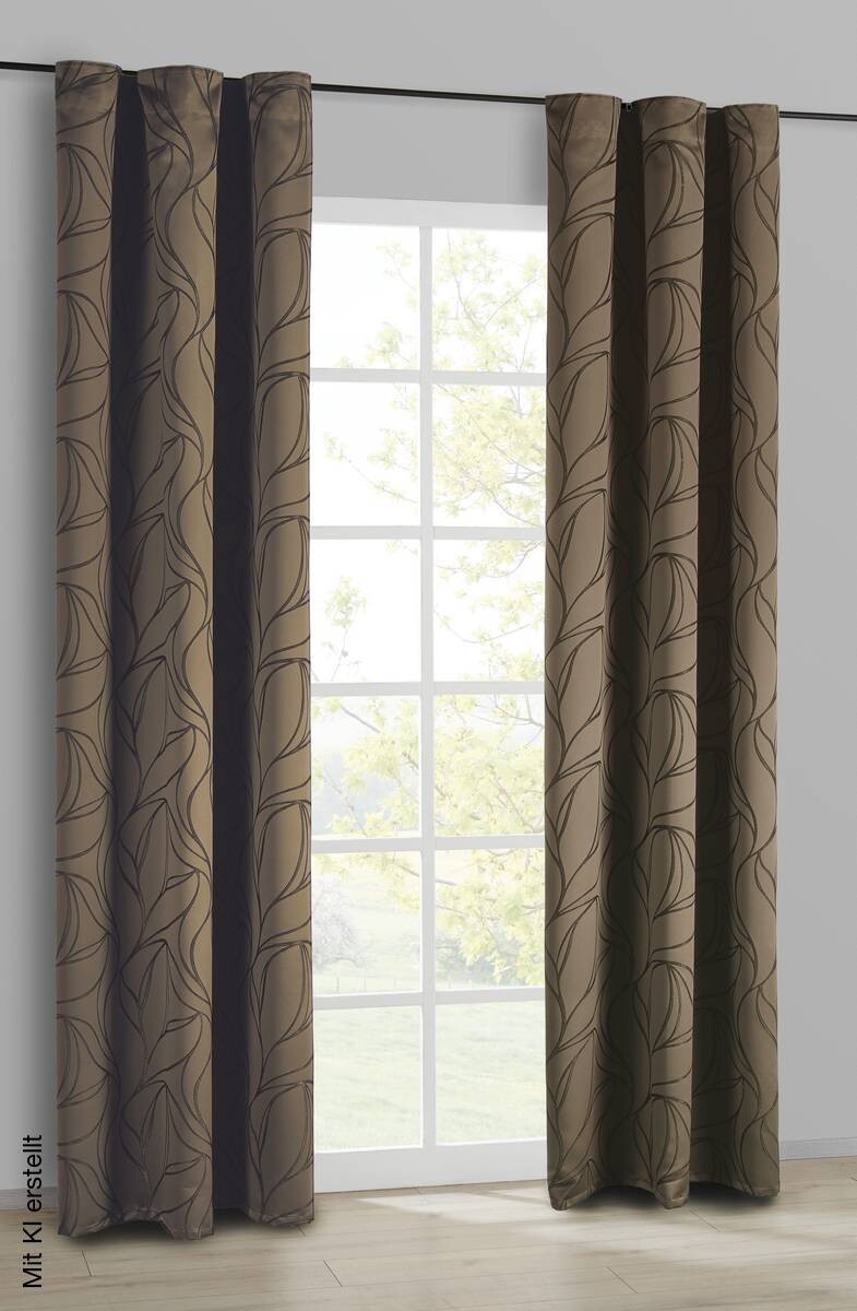 Kombivorhang Monte Carlo taupe 100% Polyester B/L: ca. 140x245 cm