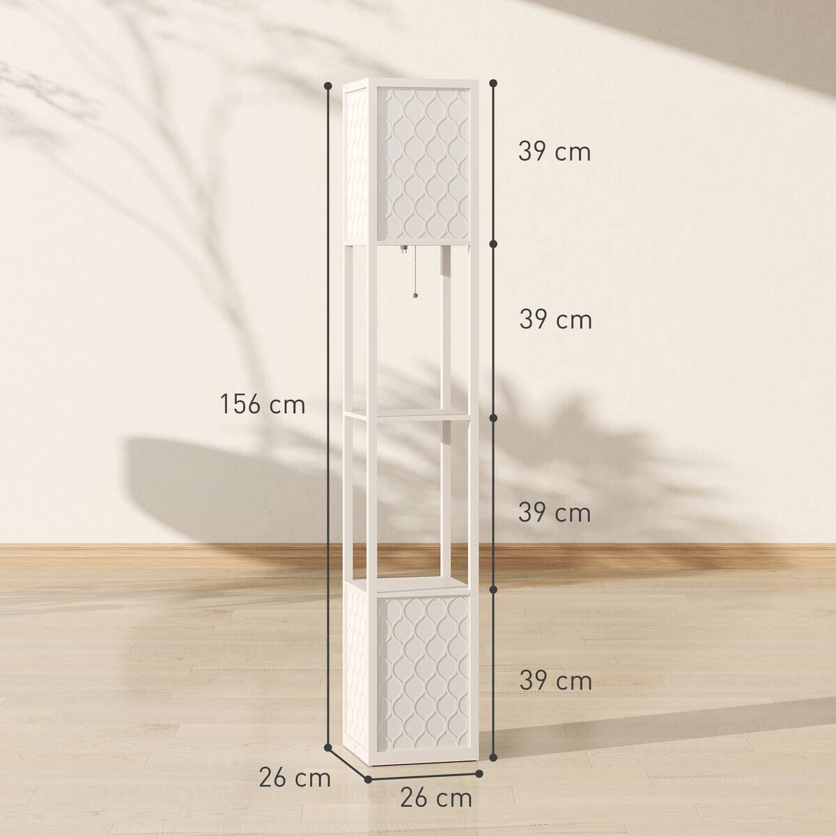 HOMCOM Stehleuchte grau MDF Kunststoff B/H/L: ca. 26x156x26 cm E27 2 Brennstellen