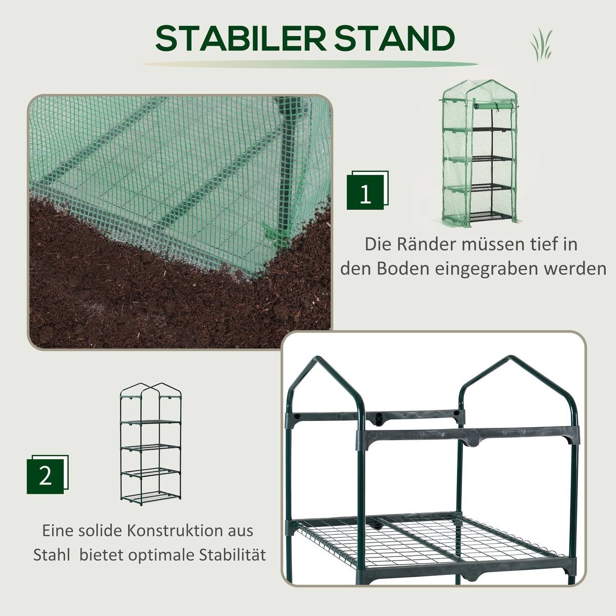 Outsunny Gewächshaus B/H/L: ca. 50x160x70 cm