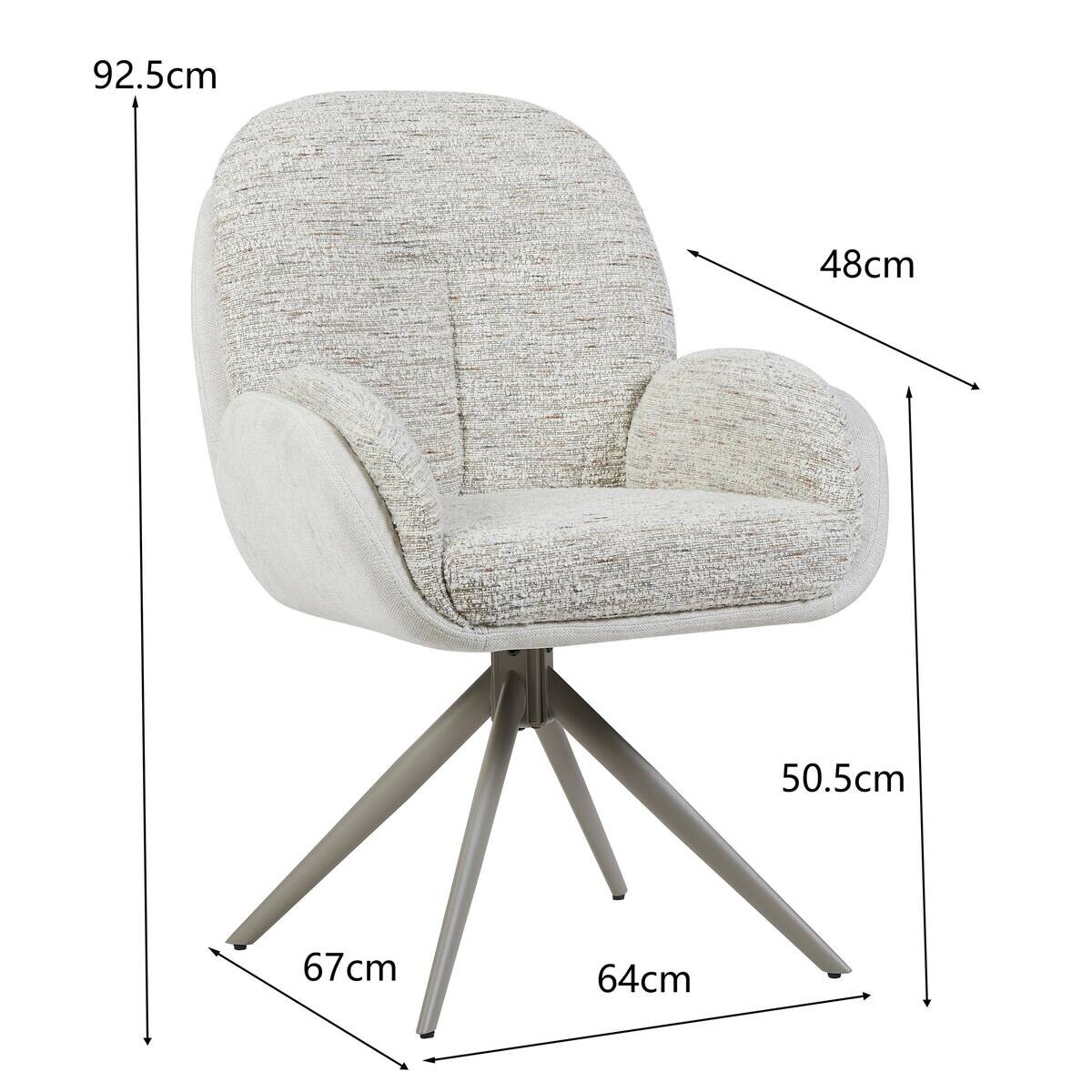 Armlehnstuhl Davina beige Microfaser B/H/T: ca. 64x92,5x48 cm