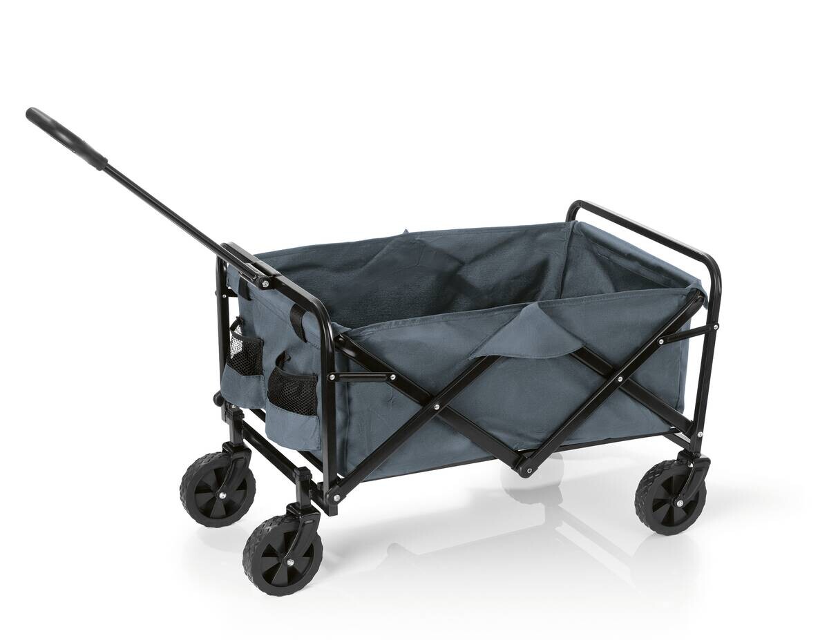 EASYmaxx Bollerwagen grau Metall B/H/L: ca. 14x51,5x64,5 cm