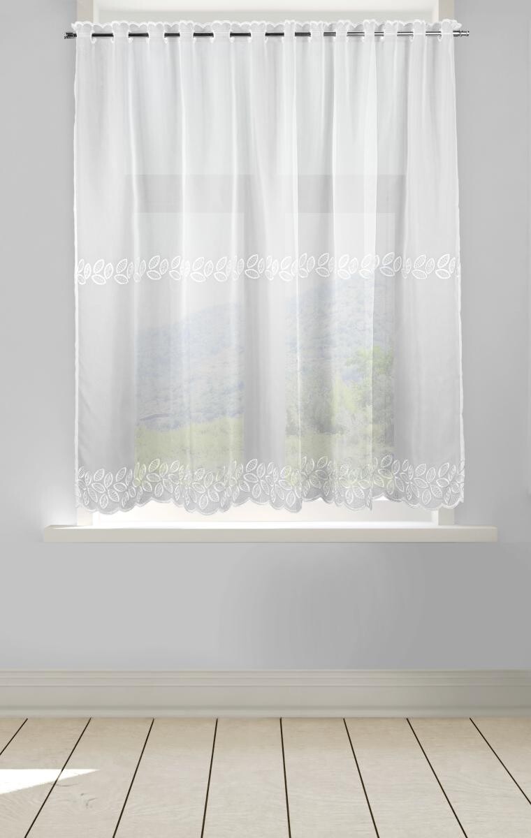 POCOline Scheibengardine Firly weiß B/L: ca. 140x110 cm