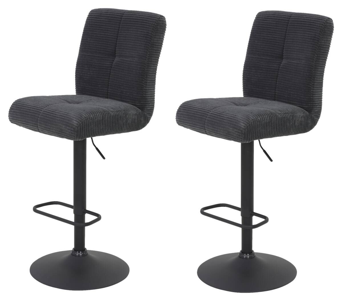Barhocker Leni I, 2er-Set anthrazit B/H/T: ca. 44x124x57 cm