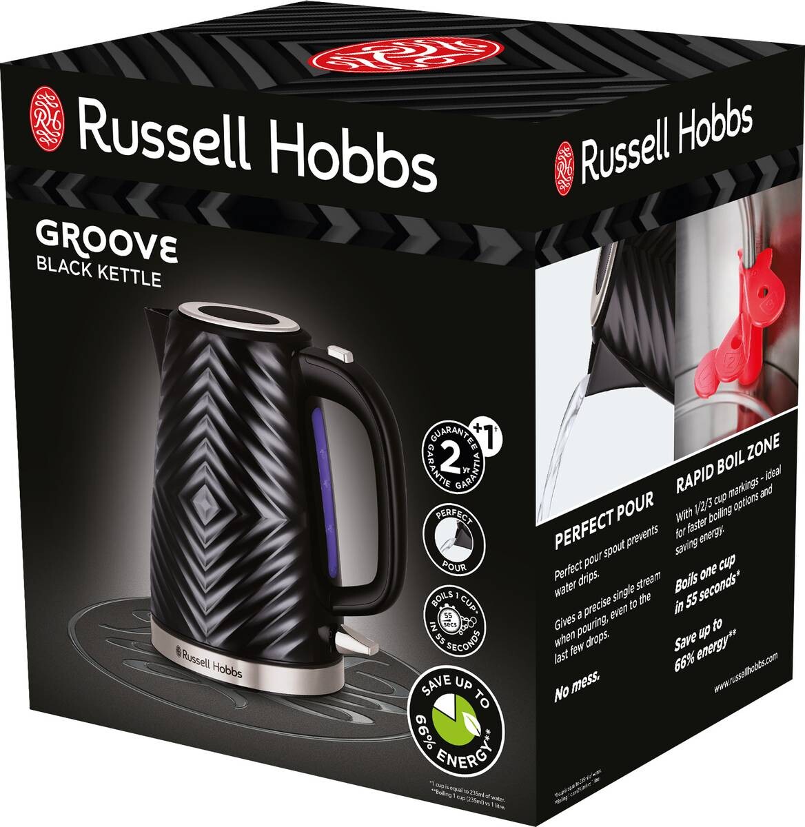 Russell Hobbs Edelstahl-Wasserkocher 26380-70 schwarz Edelstahl Edelstahl B/H/T: ca. 22x24x17 cm ca. 1,7 l