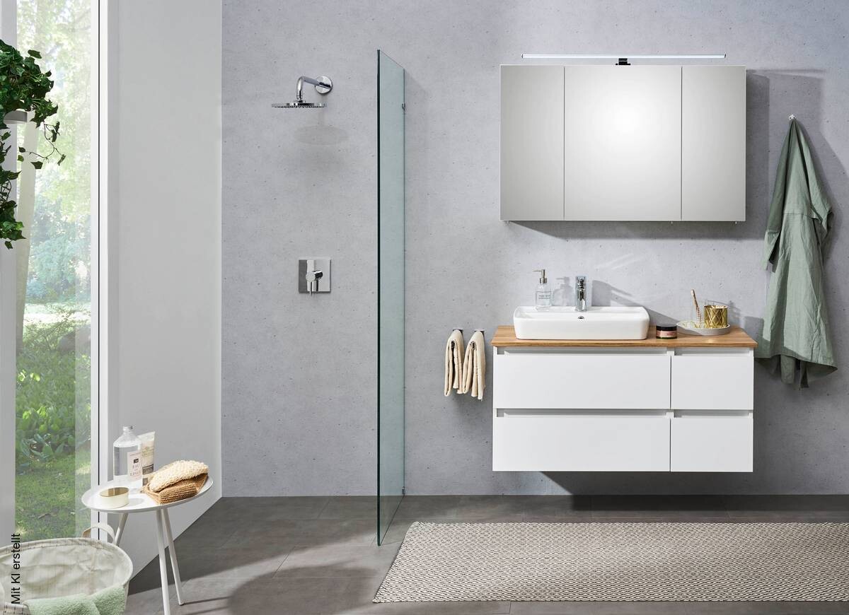 Badezimmer-Set Quickset 360 weiß glanz B/H/T: ca. 113x200x50 cm