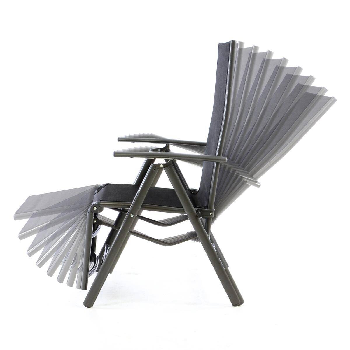 VCM Gartenstuhl schwarz Kunststoff B/H/L: ca. 60x155x55 cm