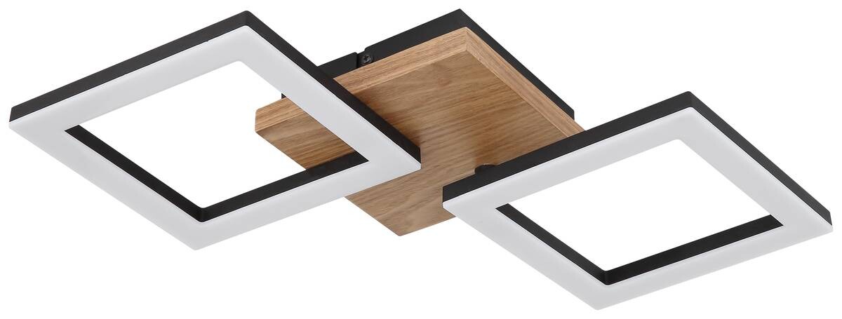 GLOBO Deckenleuchte 67280-18 Opal dunkelbraun schwarz Holz Metall Kunststoff B/H/L: ca. 22,5x7x46 cm