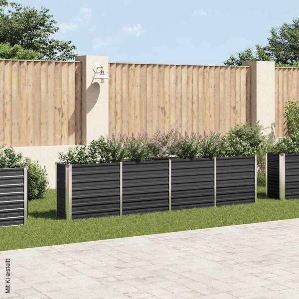 Hochbeet anthrazit Metall B/H/L: ca. 40x77x320 cm
