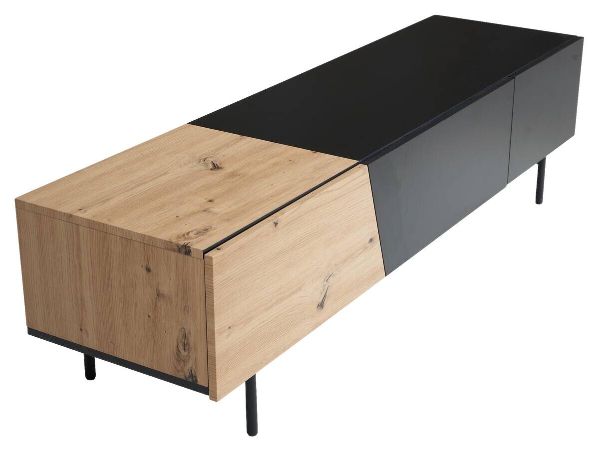 Lowboard schwarz Eiche Optik B/H/T: ca. 150x40x40 cm