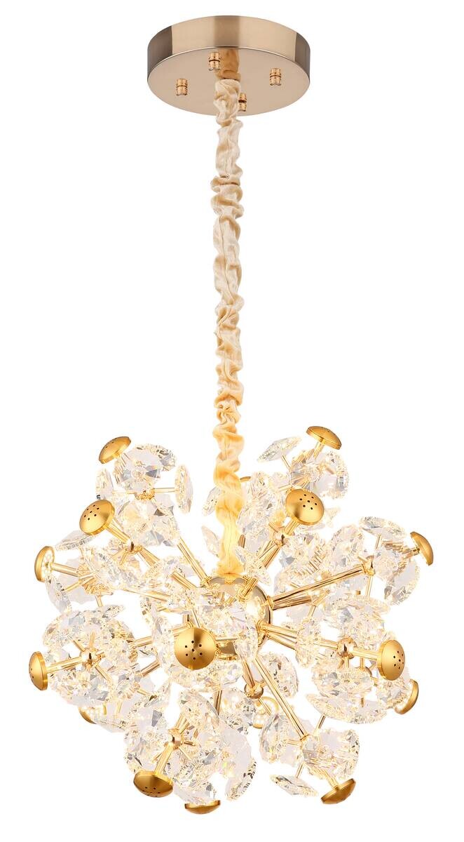 GLOBO Pendelleuchte gold klar Glas Metall H/D: ca. 125x50 cm 1.0 Brennstellen