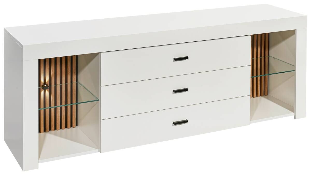 TV-Lowboard Rosalie weiß Eiche Evoke Coast Nachbildung B/H/T: ca. 179x67x44 cm