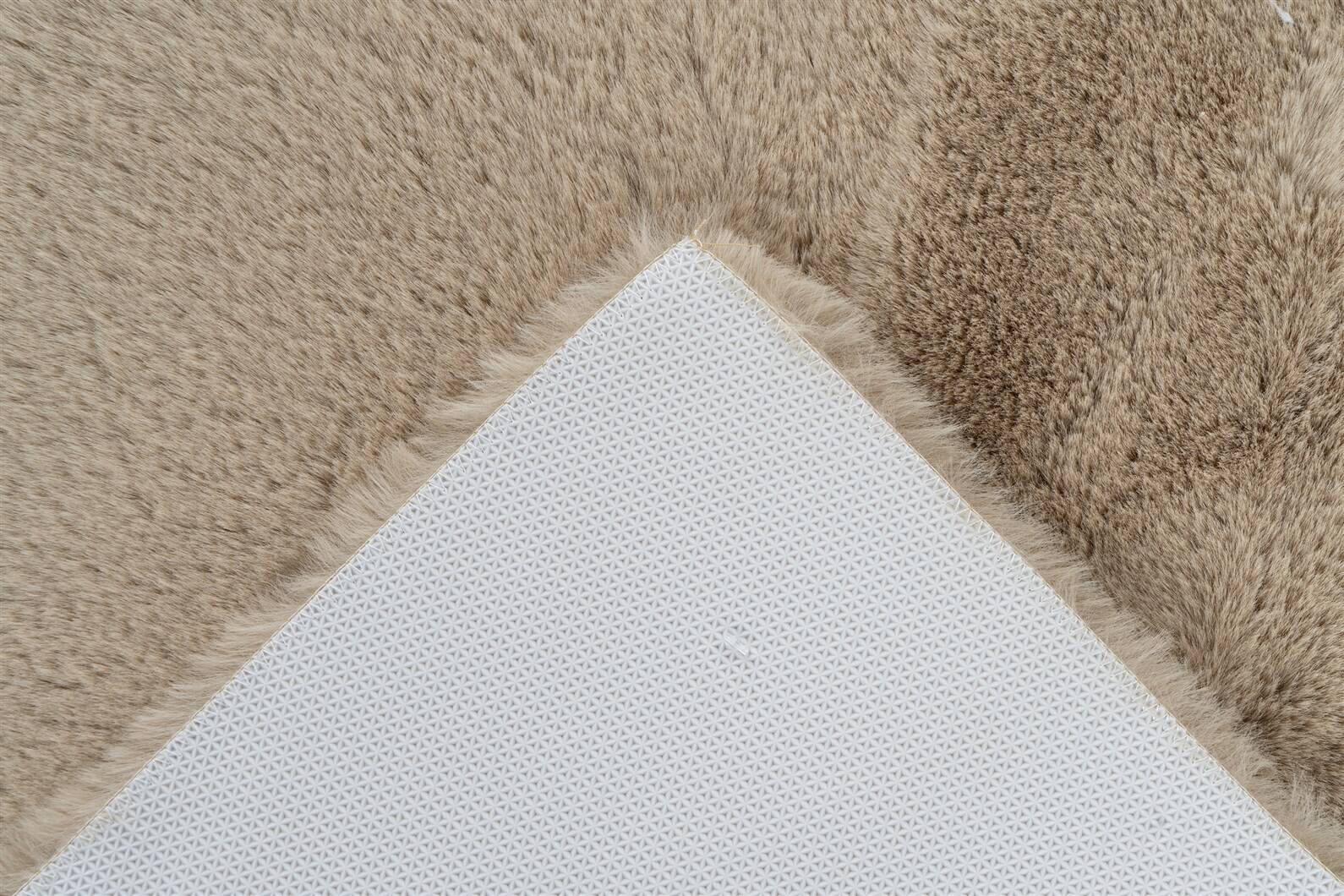 Kayoom Kurzflorteppich Badematte Rabbit Light 425 beige B/H/L: ca. 50x2,4x90 cm