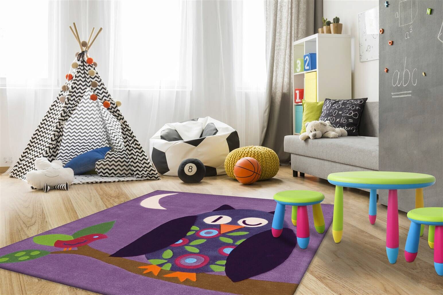 Arte Espina Kurzflorteppich Joy 4049 violett B/L: ca. 130x130 cm