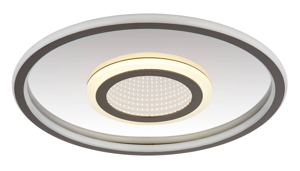 GLOBO LED-Deckenleuchte Cara Chrom grau Edelstahl Metall Aluminium H/D: ca. 5x43,2 cm 1 Brennstellen