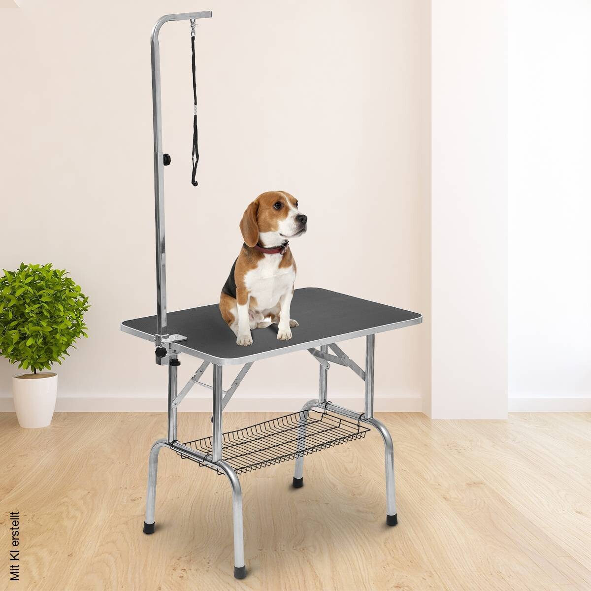 PawHut Hundetrimmtisch schwarz Gummi B/H/L: ca. 62x77x92 cm