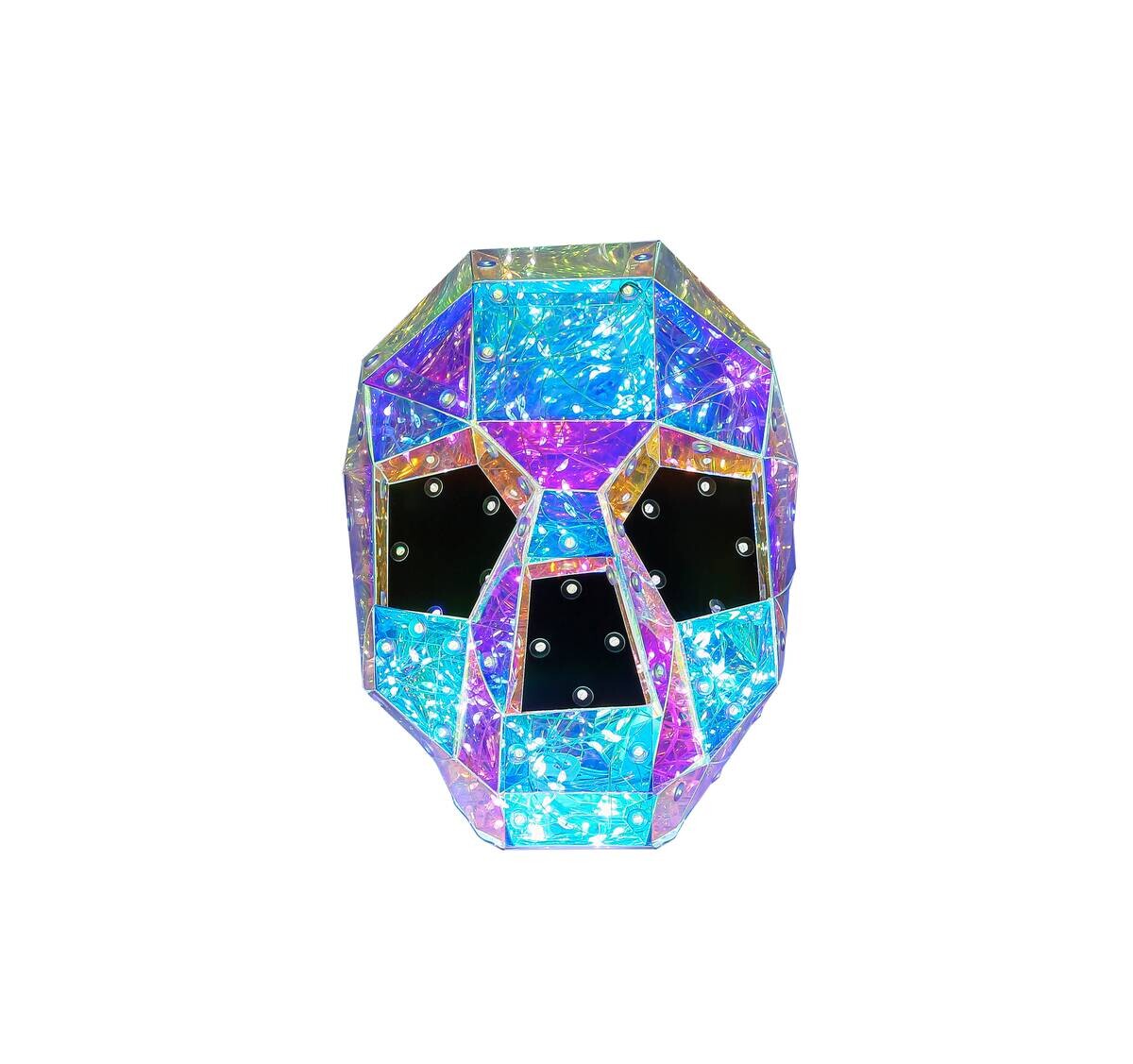 Nolo Tischleuchte Totenkopf transparent B/H/L: ca. 17x17x23 cm