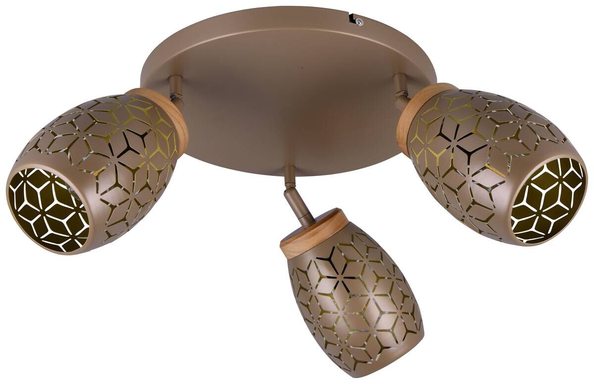 Reality Spots Bidar kaffee gold Metall D: ca. 27 cm E14 3 Brennstellen