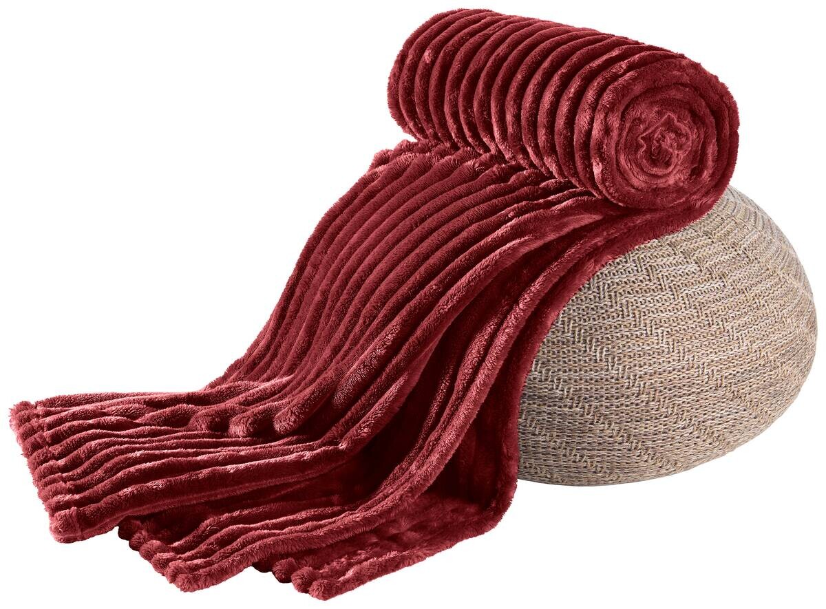 Flanelldecke Cashmere touch weinrot Polyester B/L: ca. 150x200 cm