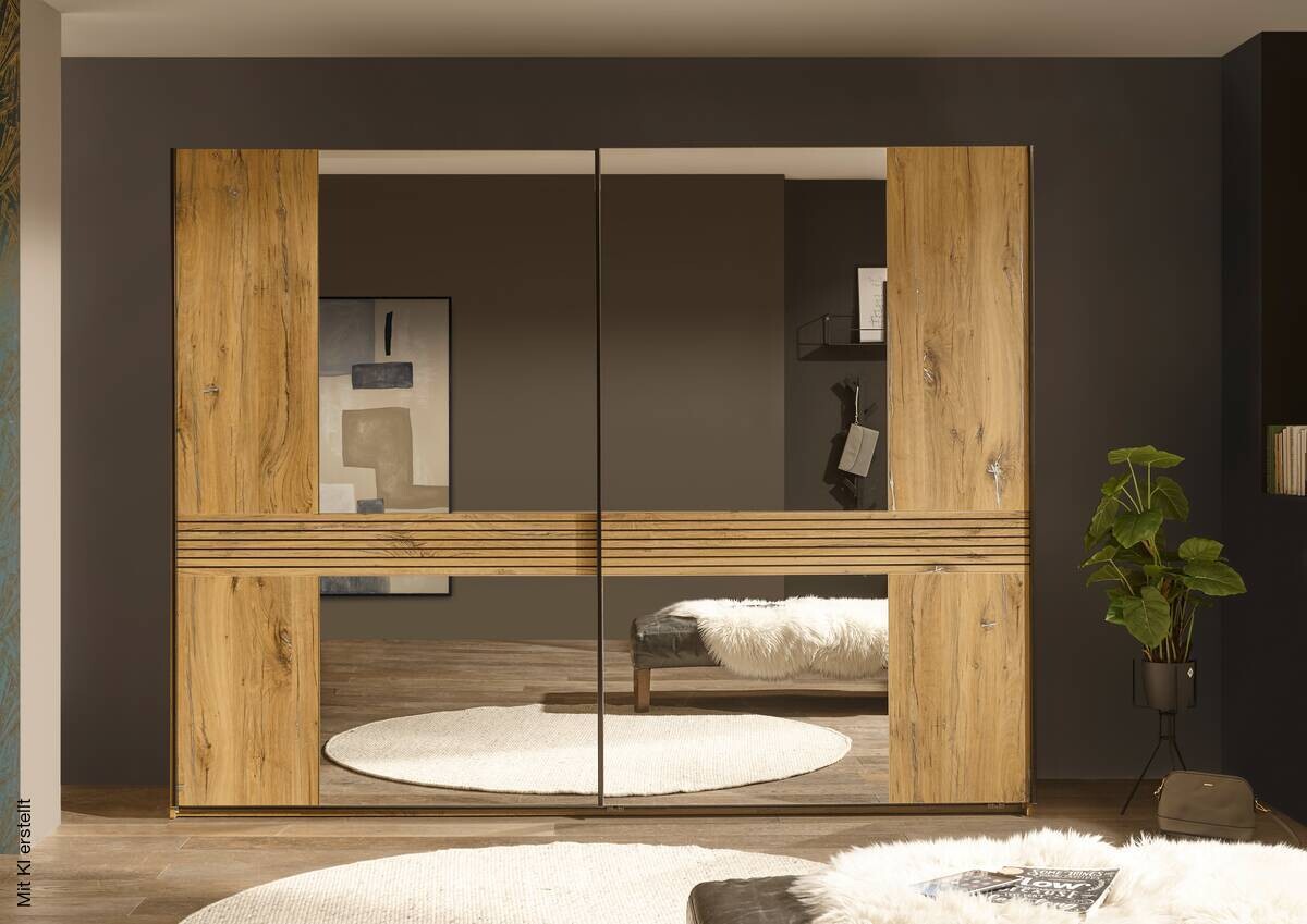 Schwebetürenschrank Trattino Oak B/H/T: ca. 270x210x61 cm