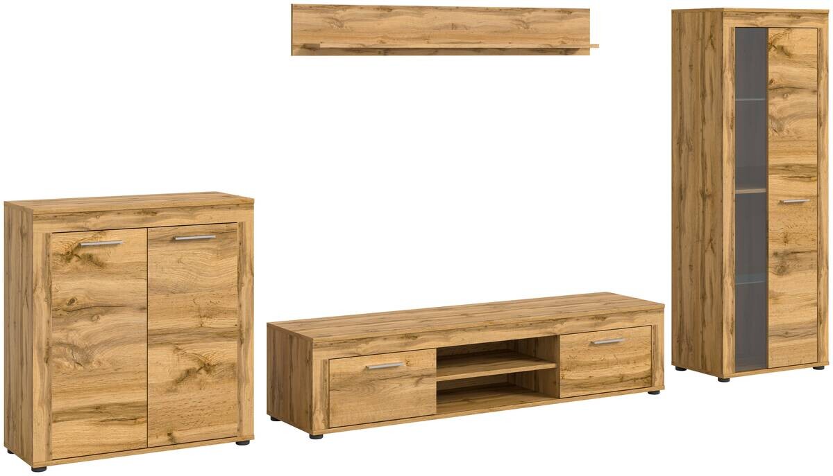 Wohnwand Jam Eiche Wotan Nachbildung B/H/T: ca. 330x159x35 cm
