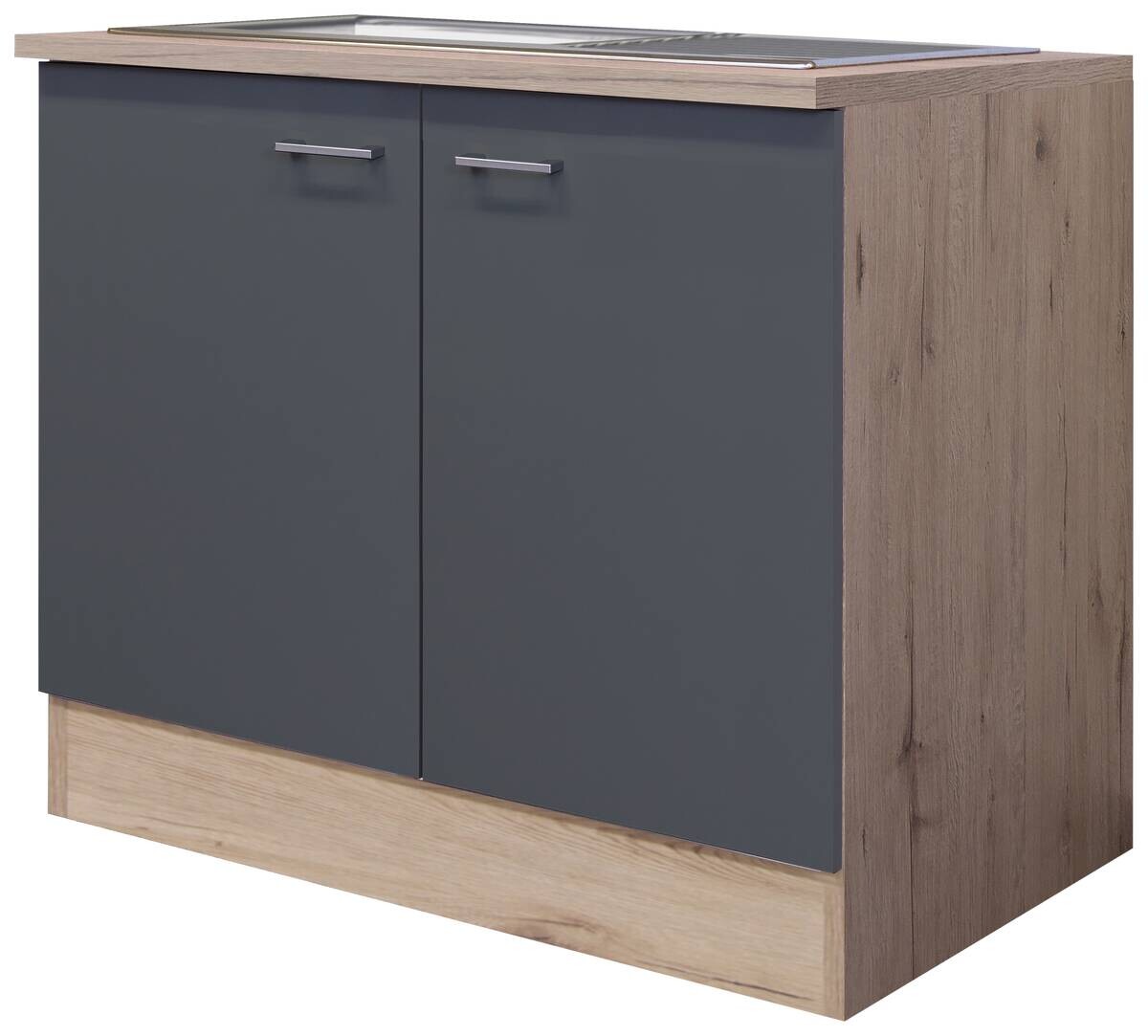 Spülenschrank Morena grau matt B/H/T: ca. 50x82x57 cm | grau | 50,00/82,00/57,00 cm