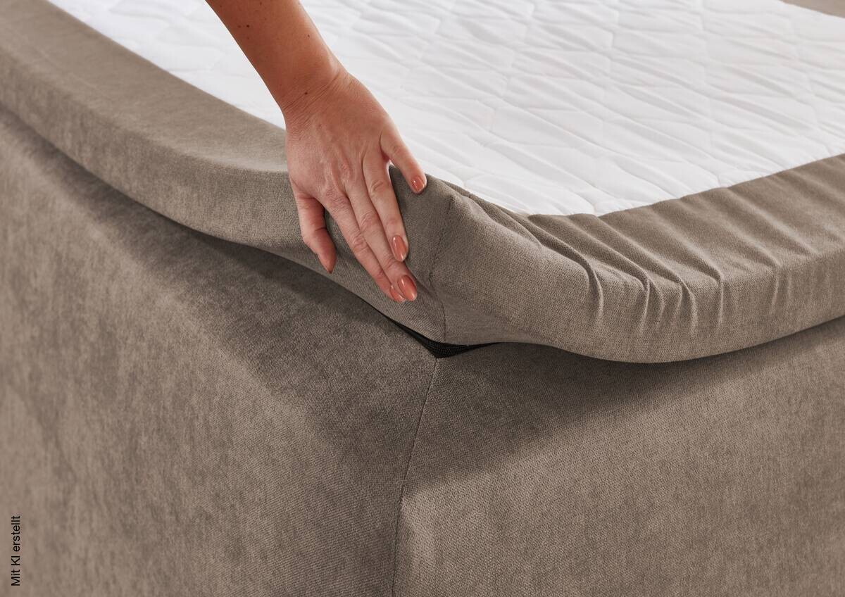 Boxspringbett Jeff taupe Liegefläche B/L: ca. 100x200 cm