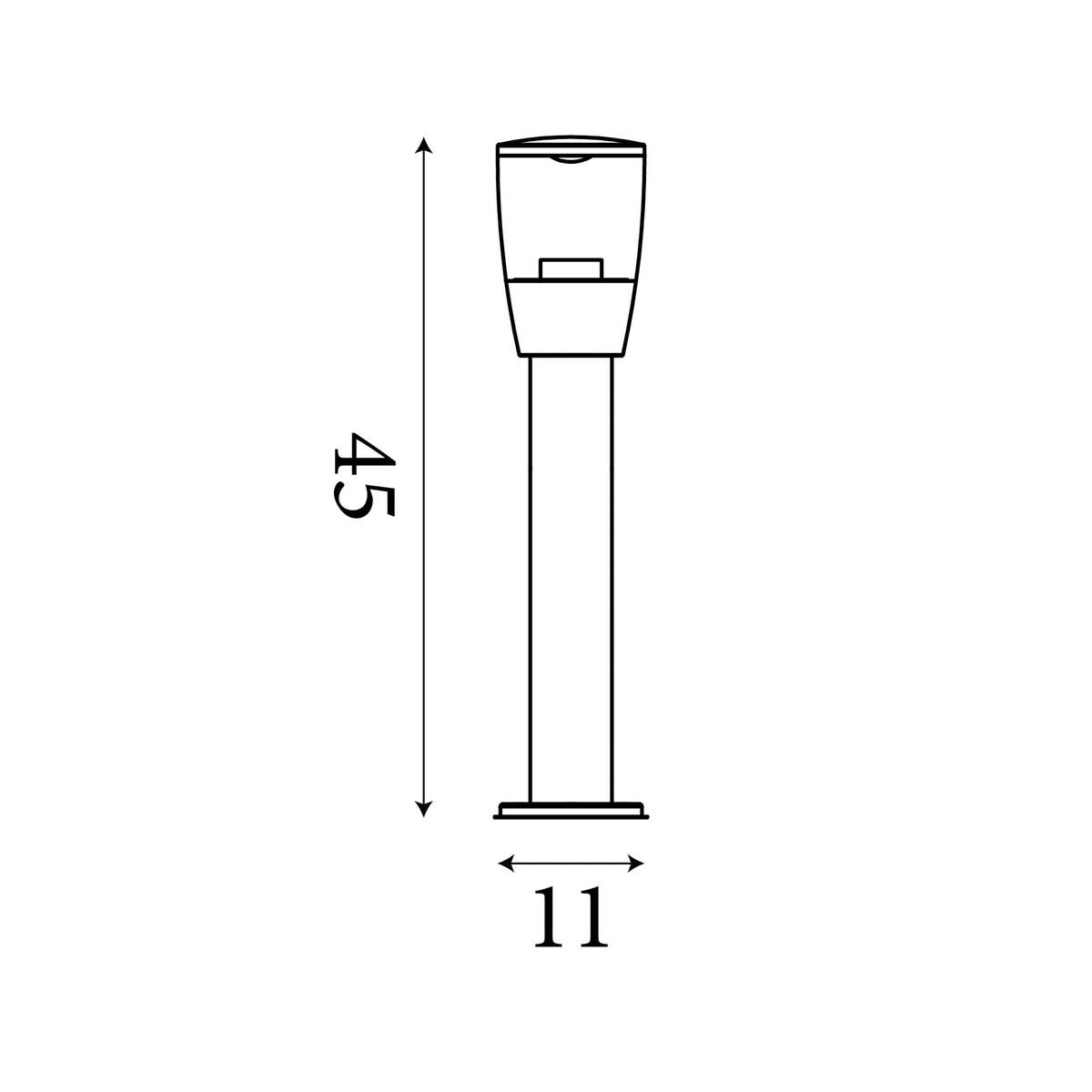 Außenleuchte klar grau B/H: ca. 11x45 cm