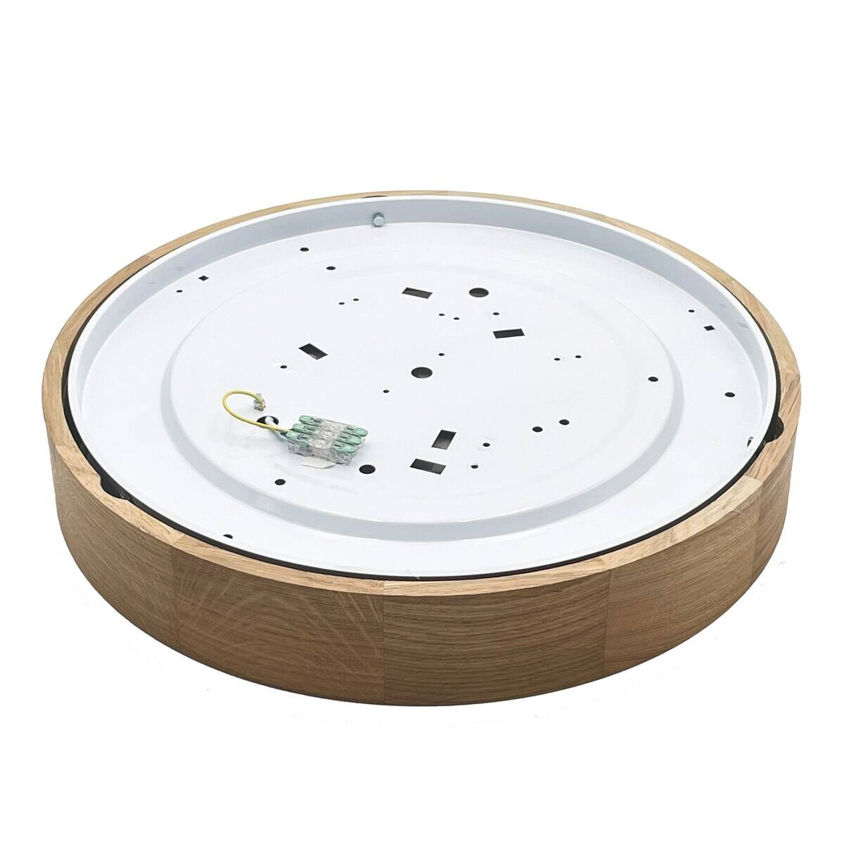Lamkur Deckenleuchte Eiche Glas Holz B/H/L: ca. 48x48x10 cm