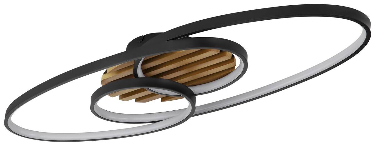 GLOBO Deckenventilator braun schwarz Metall Holz B/H/L: ca. 11x90x34 cm