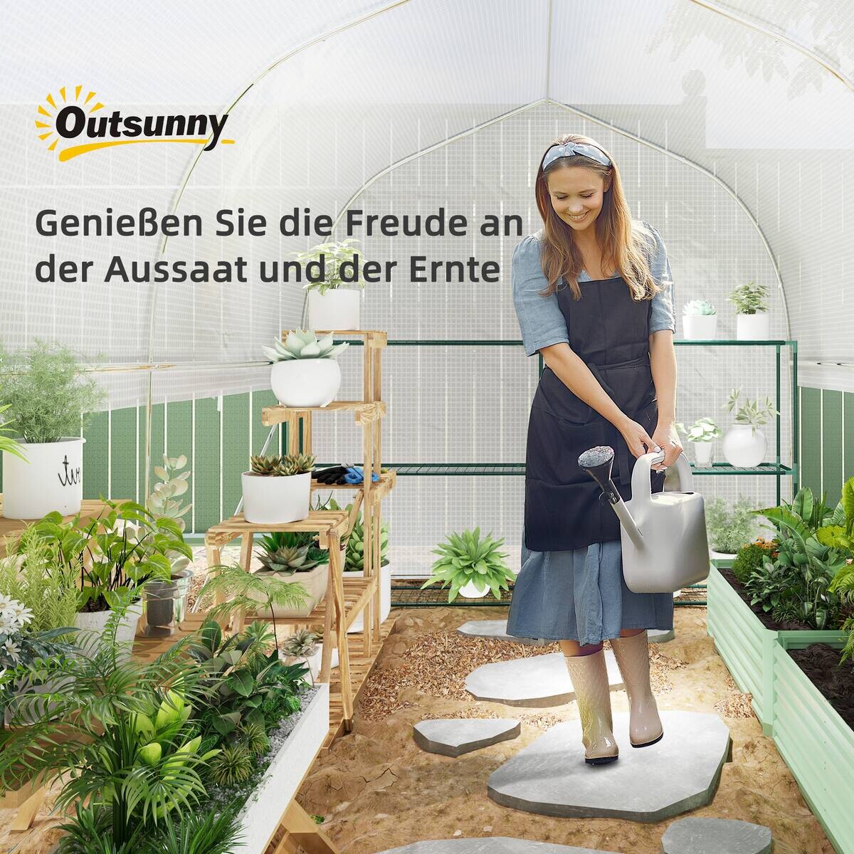 Outsunny Gewächshaus B/H/L: ca. 200x200x300 cm