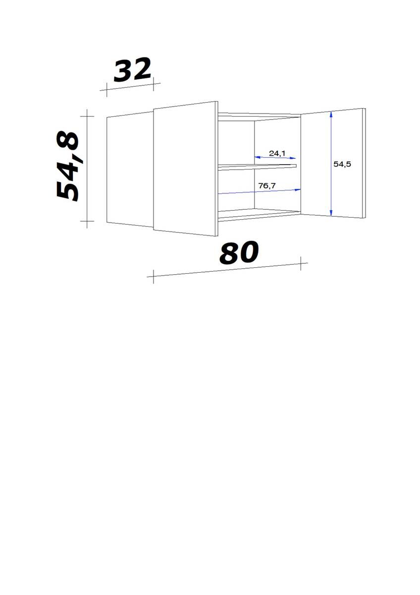 Flex-Well Hängeschrank Wito weiß B/H/T: ca. 80x54,8x32 cm
