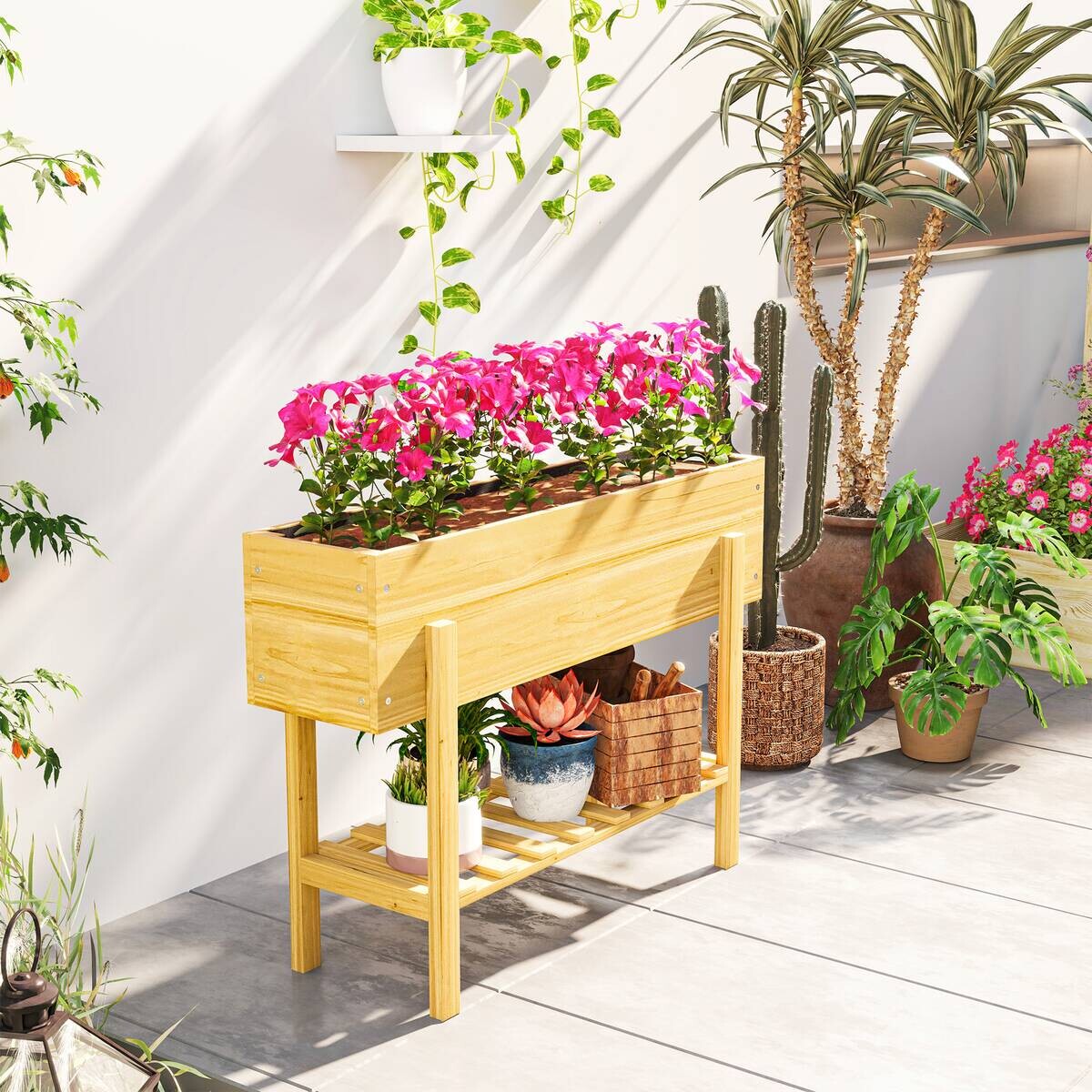 Outsunny Hochbeet natur B/H/L: ca. 30x70,5x100 cm