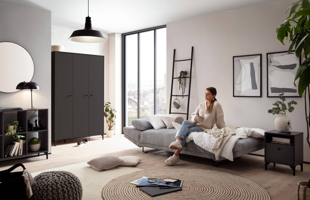 Kleiderschrank Smash anthrazit B/H/T: ca. 118x191,2x60 cm